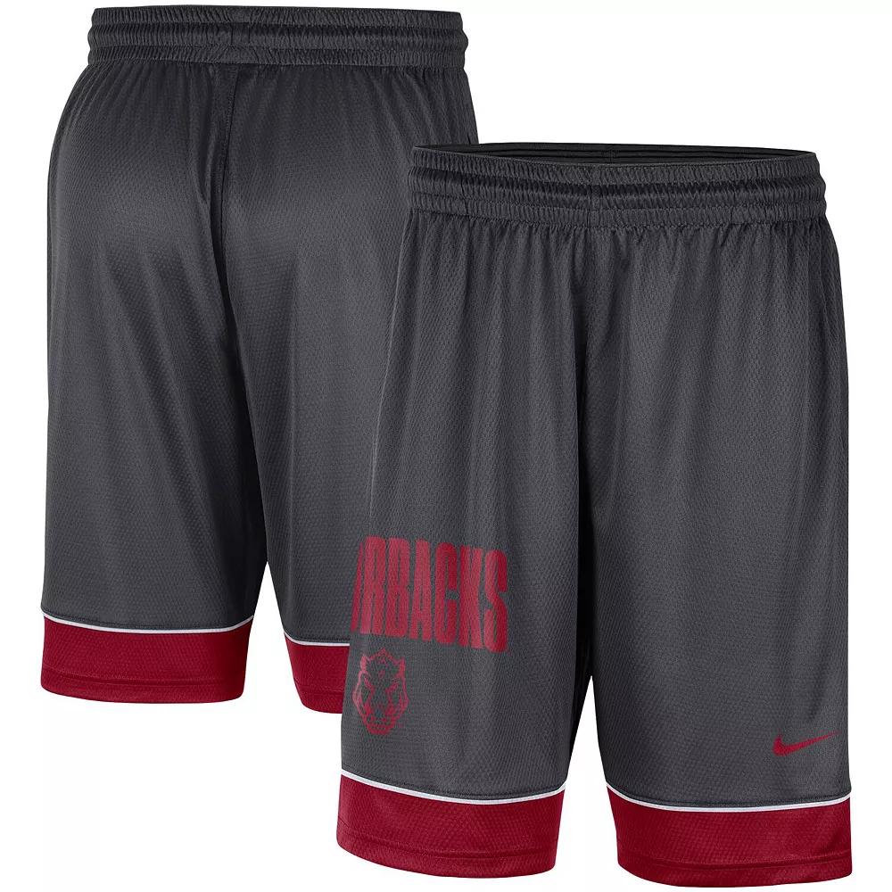Men's Nike Charcoal/Cardinal Arkansas Razorbacks Fast Break Shorts, Size: Medium Product Image