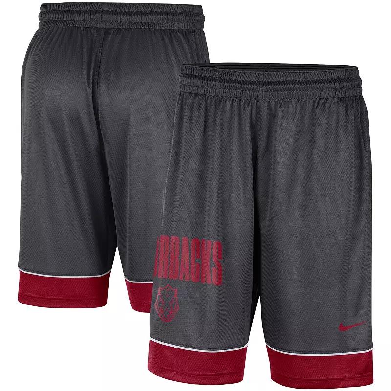 Men's Nike Charcoal/Cardinal Arkansas Razorbacks Fast Break Shorts, Size: Medium Product Image