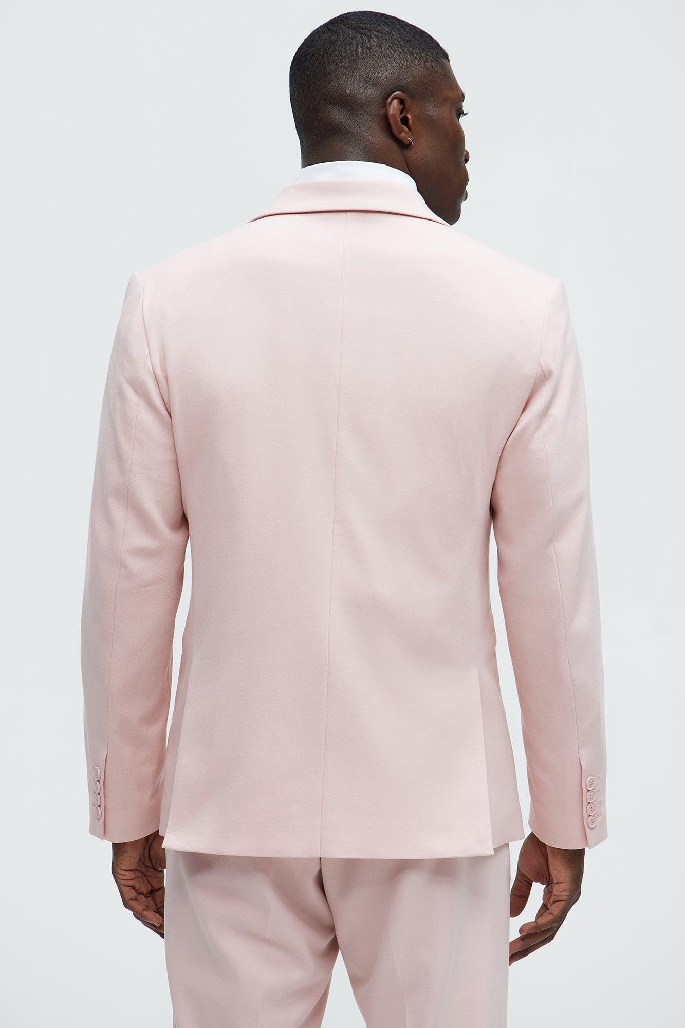 High Peak Lapel Suit Blazer - Pink Product Image