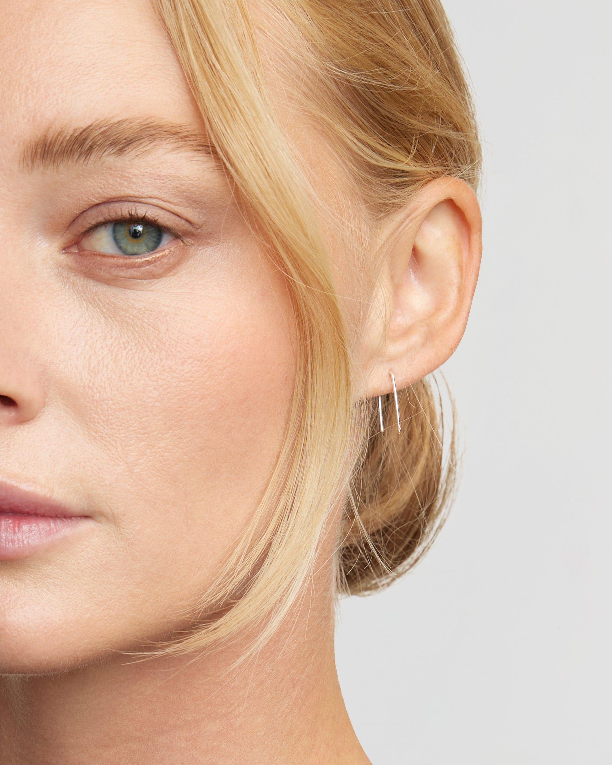 Sterling Silver Staple Earrings Product Image