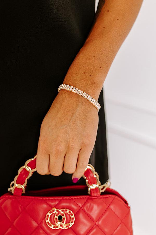 Feeling Glam Cubic Zirconia Cuff Bracelet in Gold Product Image