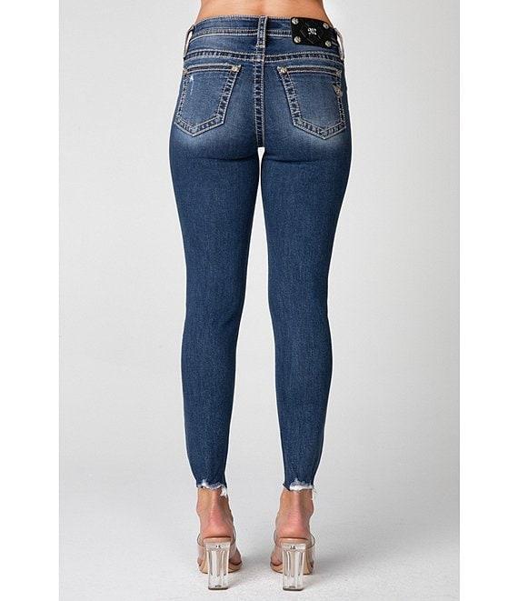 Miss Me Mid-Rise Skinny Fit Distressed Cropped Jeans Product Image