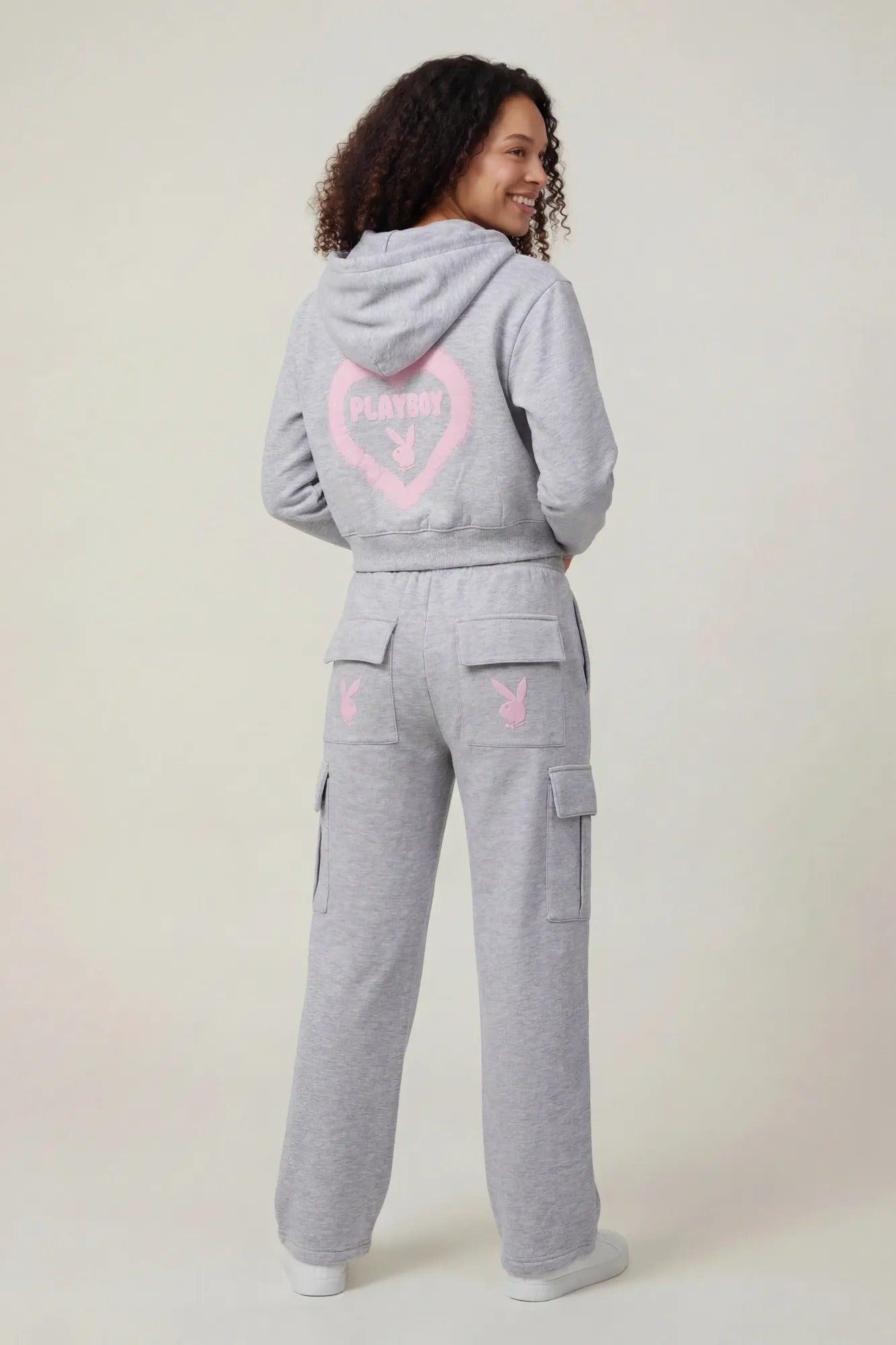 Playboy Fleece Wide Leg Cargo Sweatpant Female Product Image
