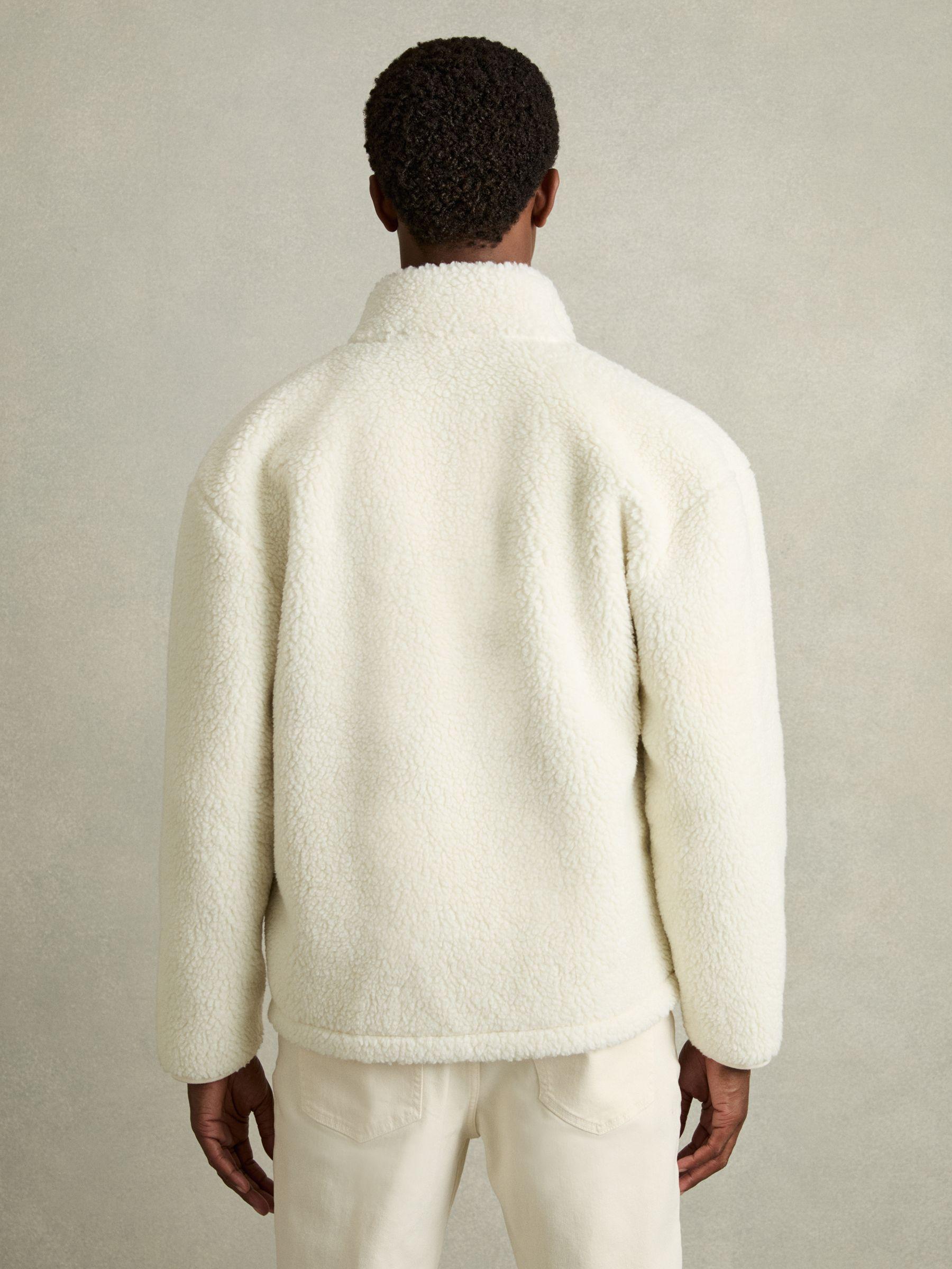 Fleece Zip-Through Jacket in Ecru Product Image