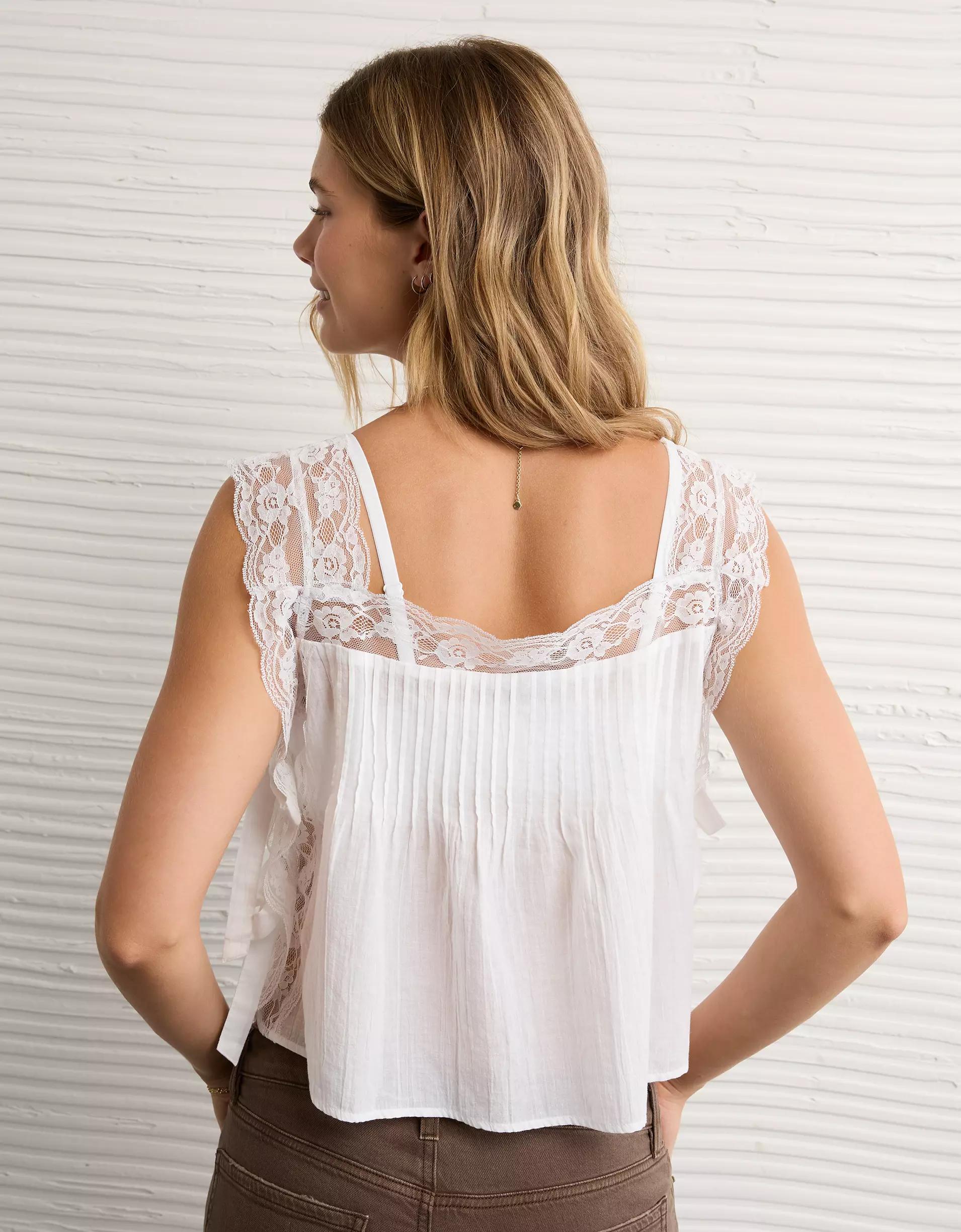 AE Lace Tie Side Tank Top Product Image