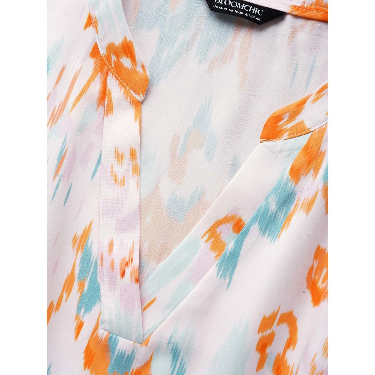 Plus Size Notched Collar Colorblock Contrast Midi Dress Ivory Women Elegant Belted Notched collar Short sleeve Curvy BloomChic 12/L Product Image