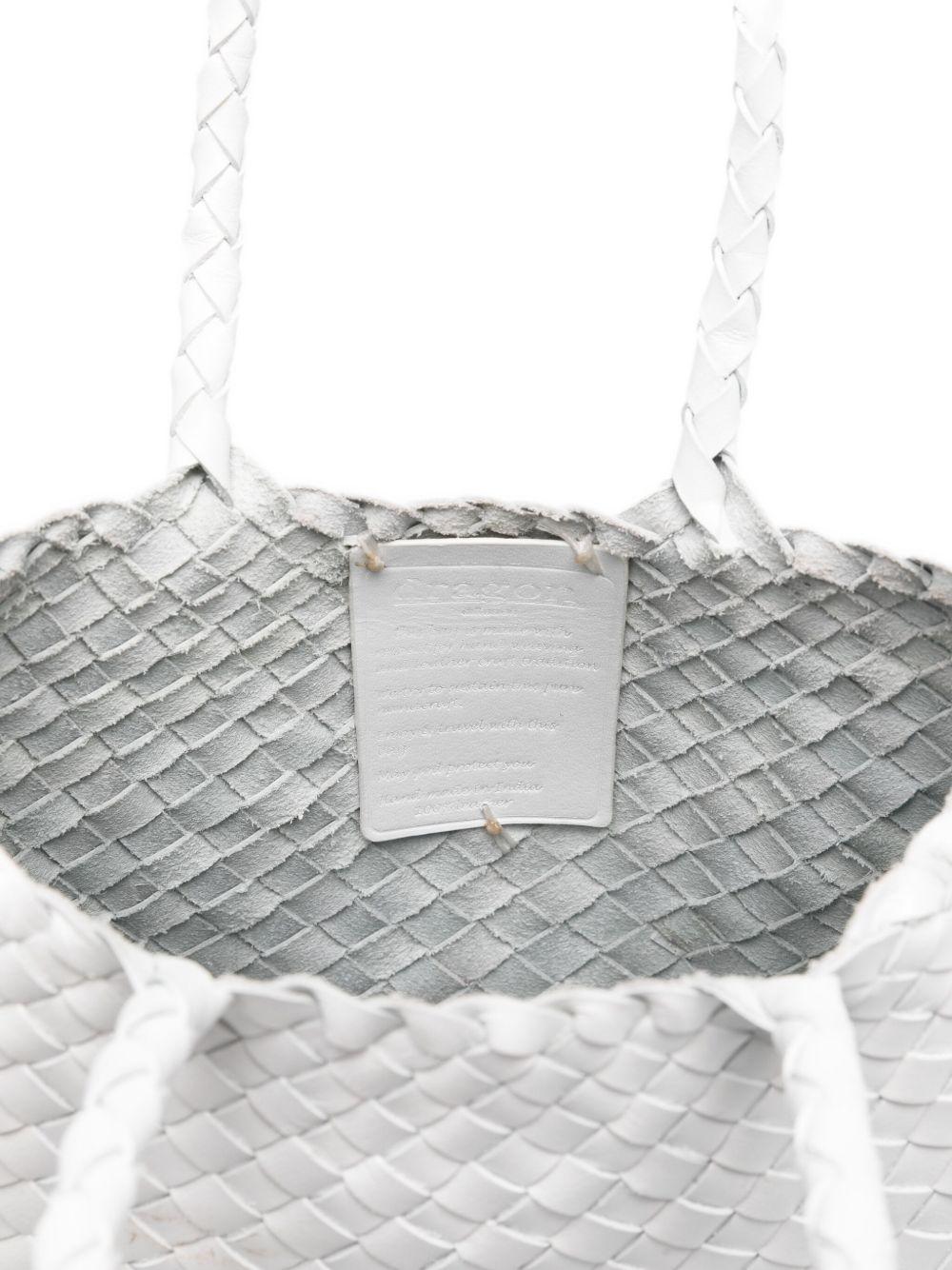 woven leather tote bag Product Image