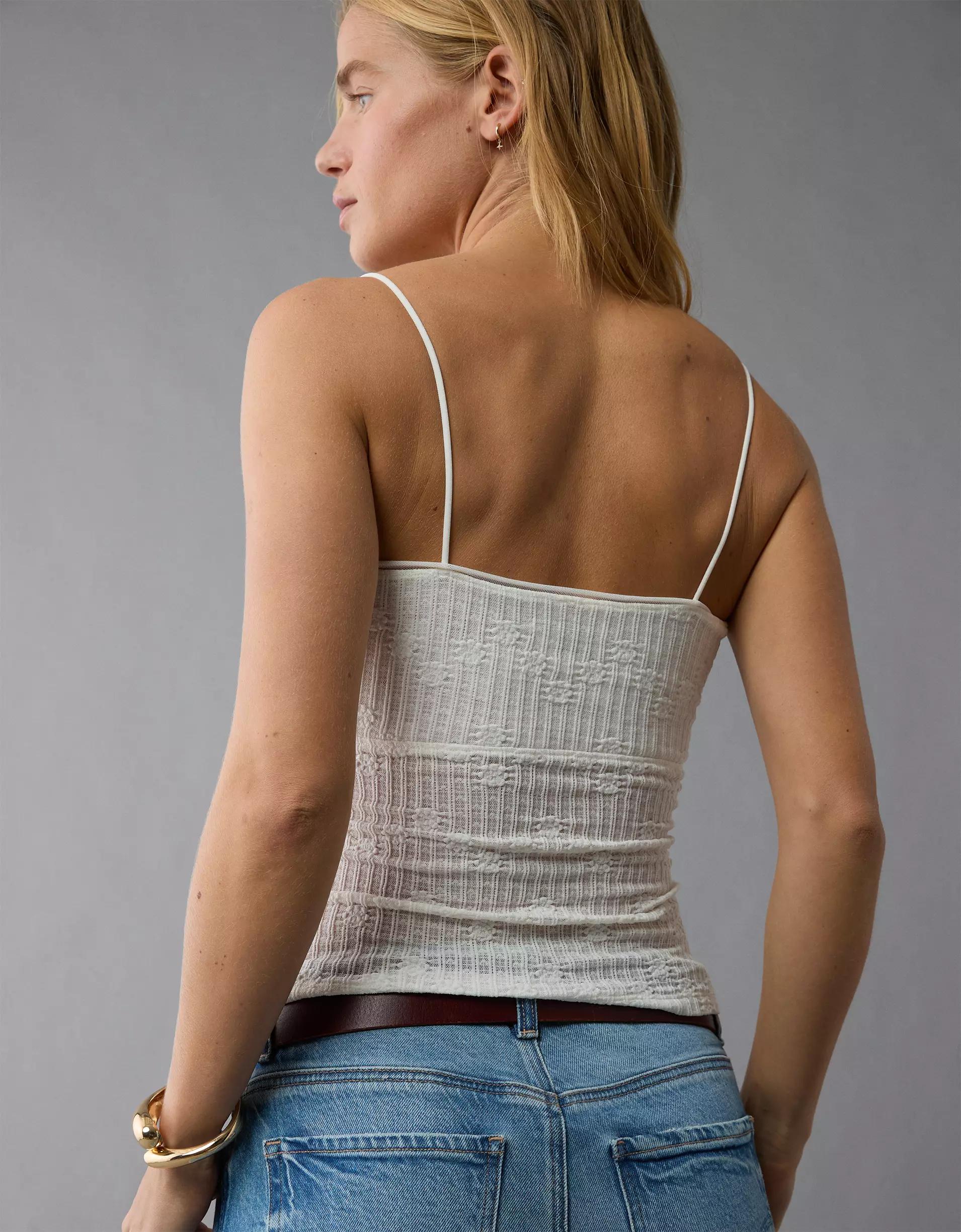 AE Cinched Lace Tank Top Product Image