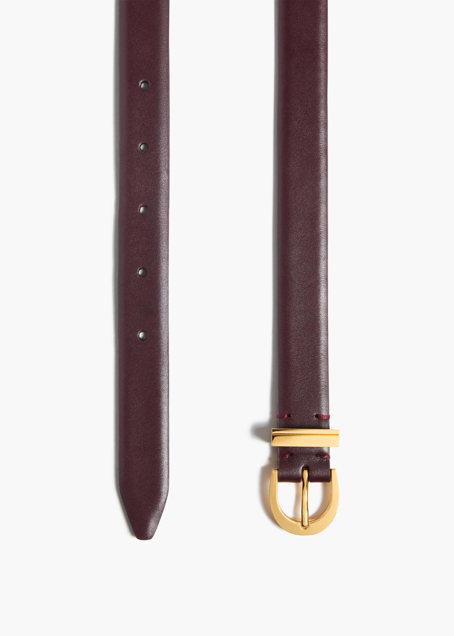 Luna Belt in Bordeaux Leather with Gold Product Image