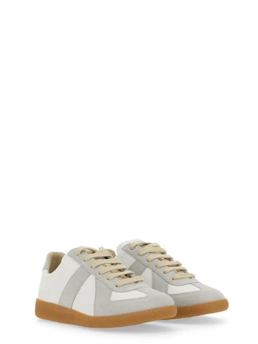 MAISON MARGIELA Replica Leather And Suede Sneakers In White Product Image