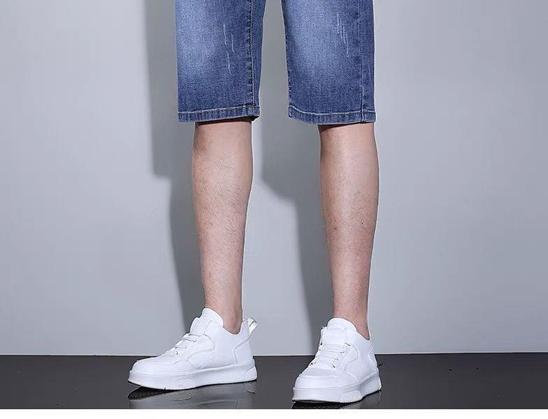 Mid Rise Washed Denim Shorts Product Image