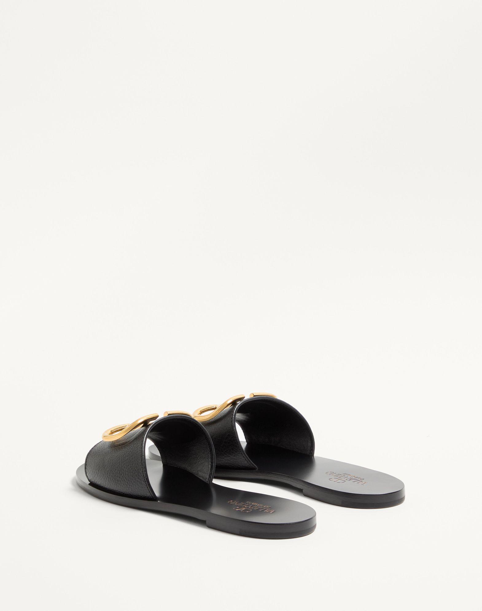 Vlogo Signature Slide Sandal In Grainy Cowhide With Accessory Product Image