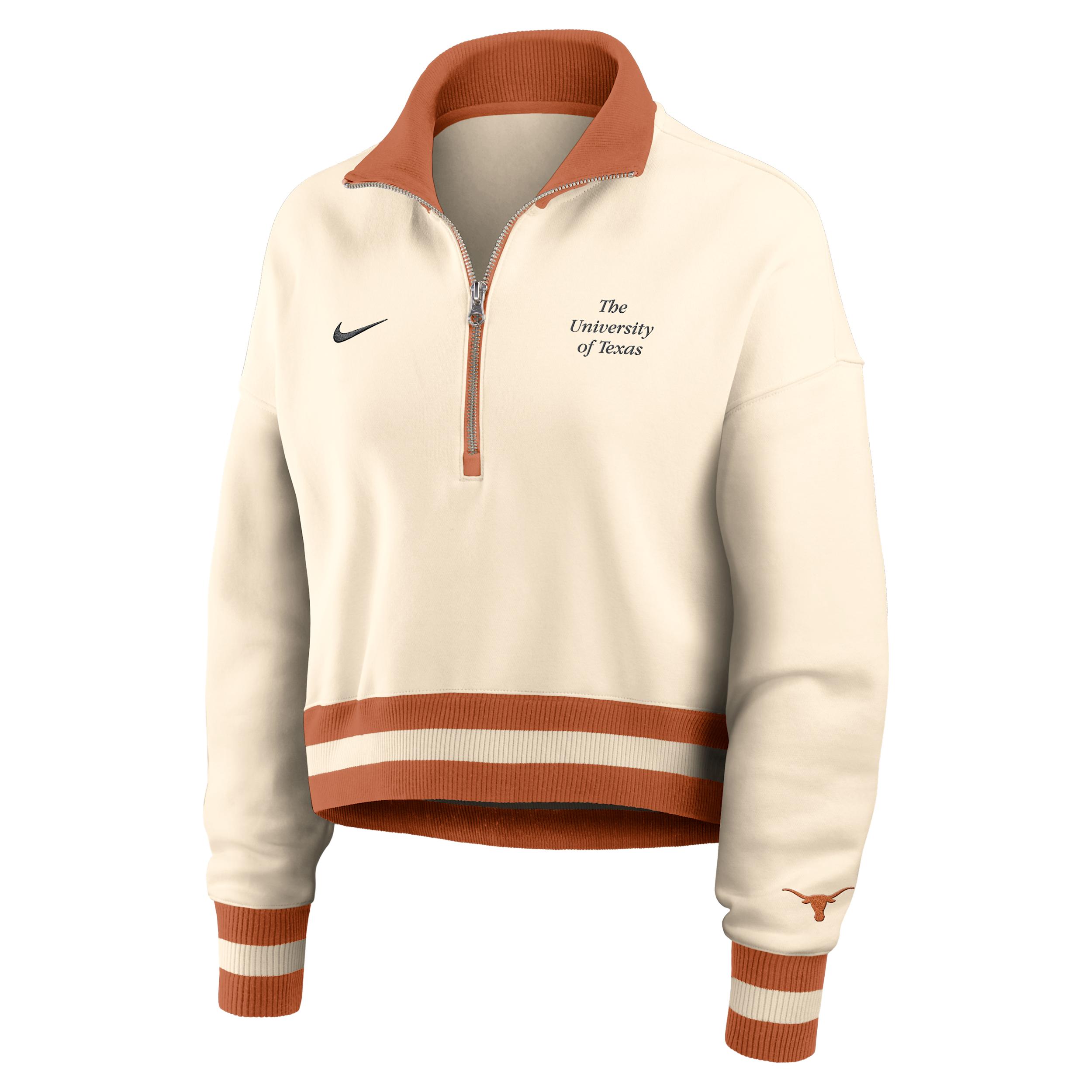 Texas Legacy Nike Womens College Cropped 1/4-Zip Crew | 03O80C39TXE-FFD Product Image