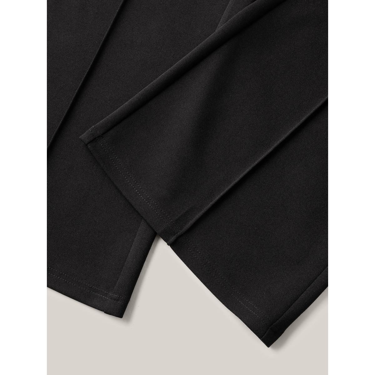 Plus Size Seamed Bootcut Mid-Rise Pants Women Black Office Bootcut Mid Rise Office Pants BloomChic 30/6X Product Image