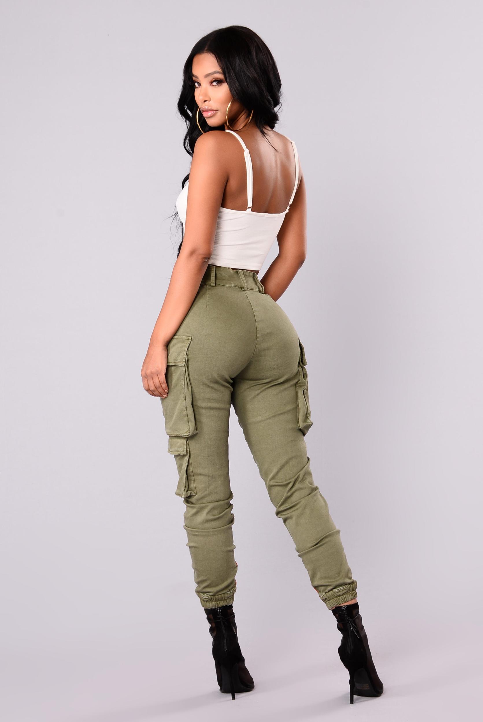 Kalley Cargo Pants - Olive Product Image