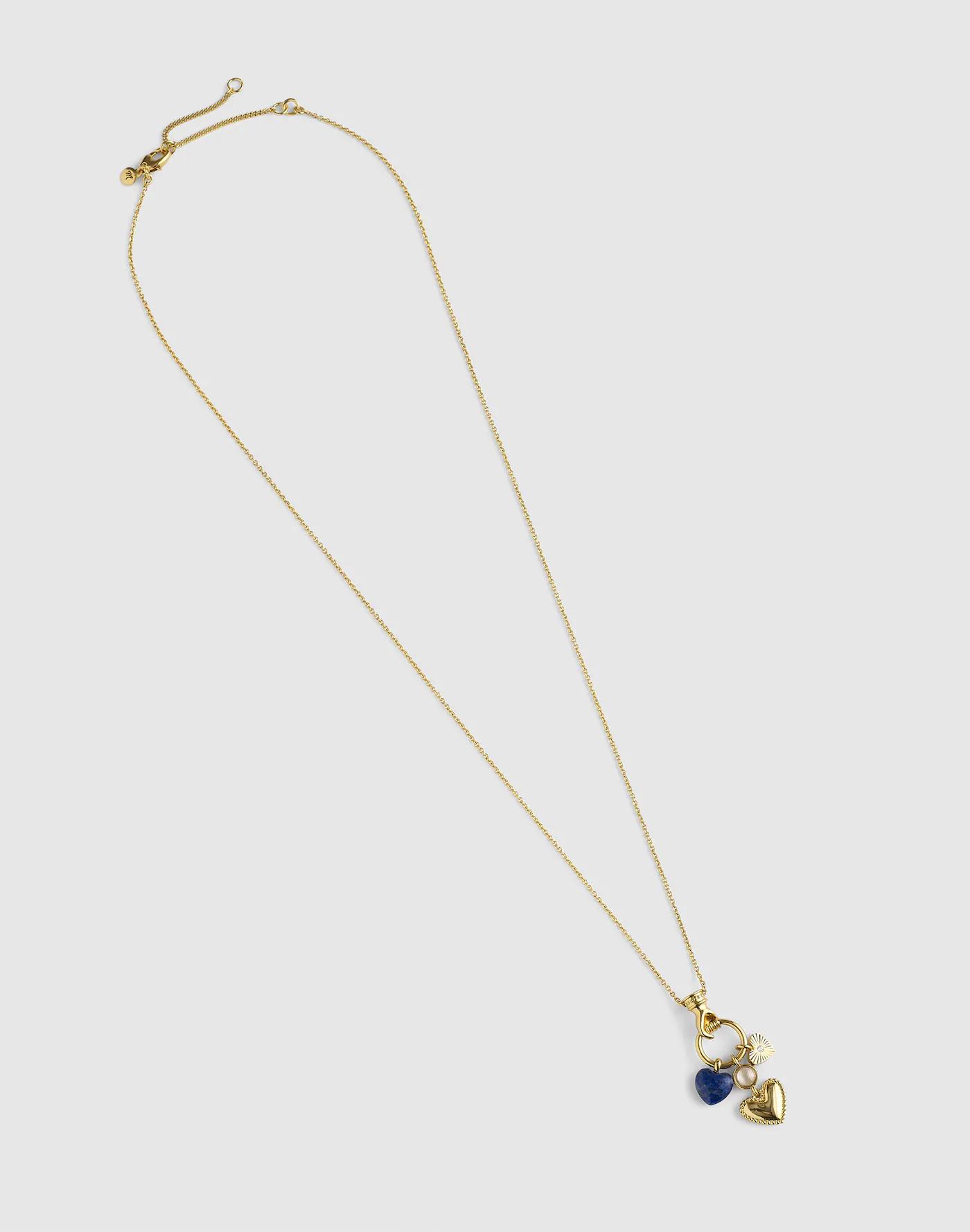 Lapis Heart Charm Long Necklace Product Image