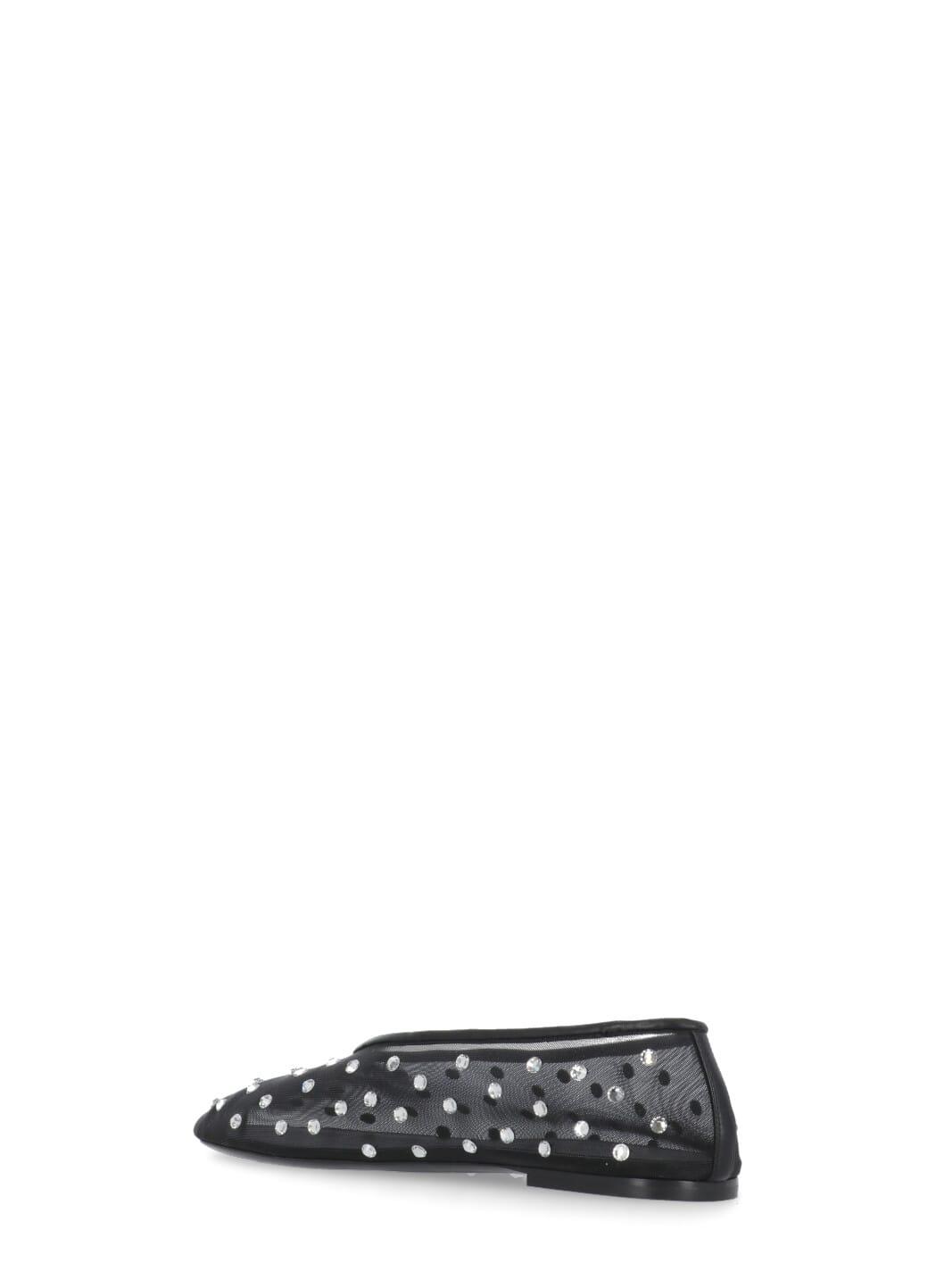 KHAITE Marcy Crystal-embellished Mesh Flats In Black Product Image
