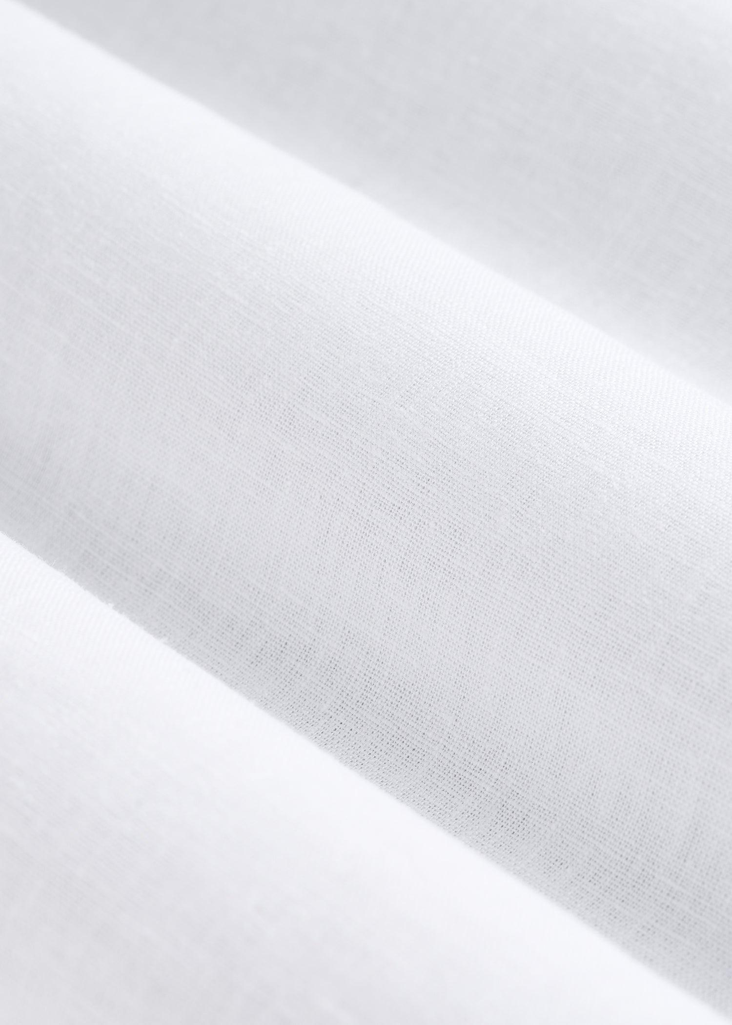 Band Collar Linen Button Shirt for Tall Men in Optic White Male Product Image