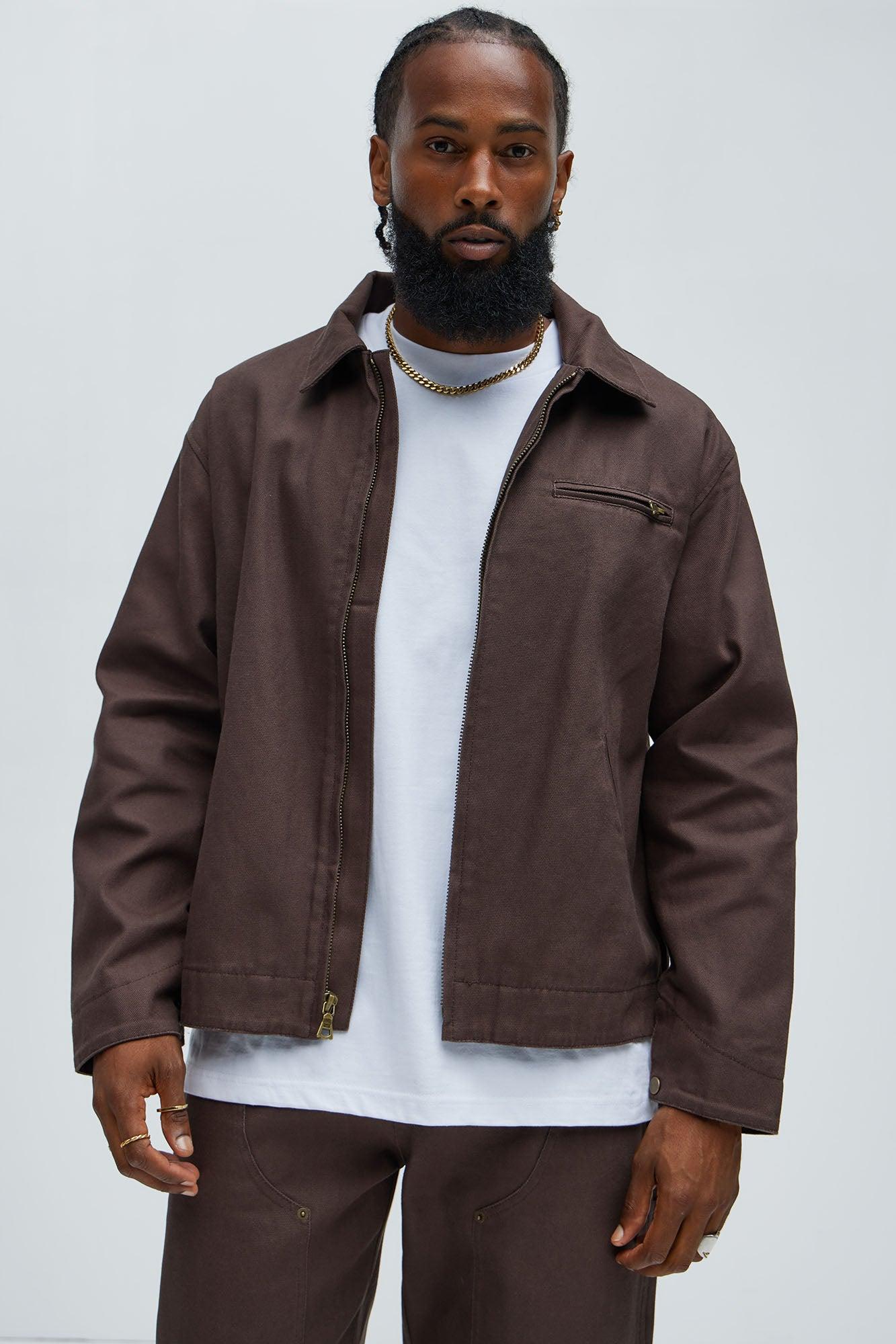 Alexander Utility Canvas Zip Work Jacket - Brown Product Image
