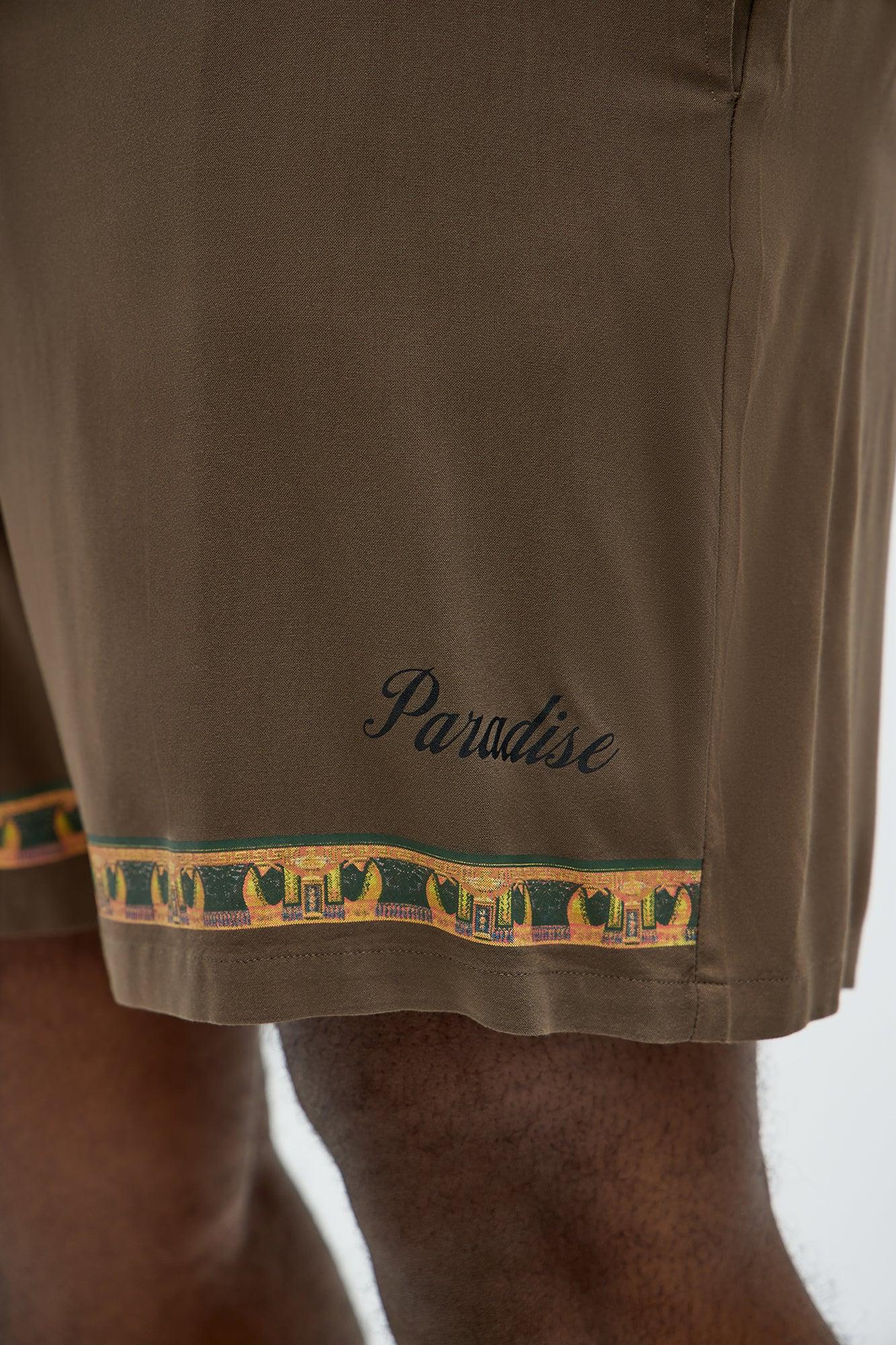 Paradise Set Relaxed Drawstring Short - Brown Male Product Image