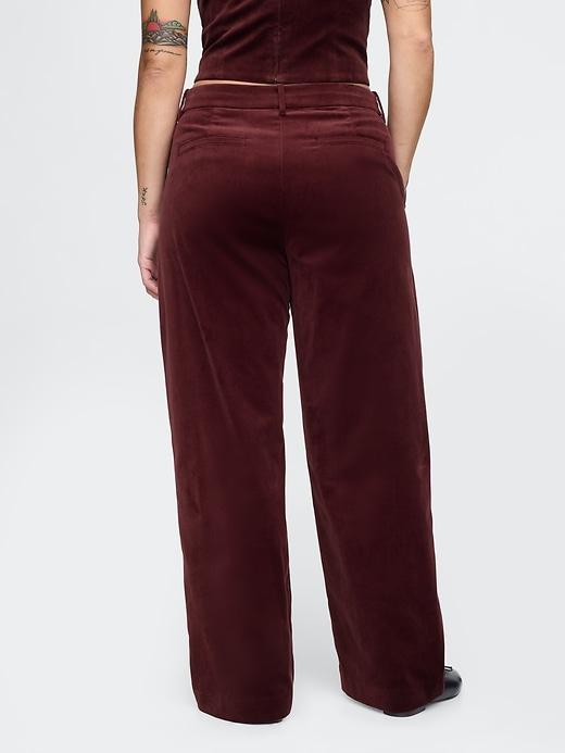 High Rise Velvet Straight Pants Product Image