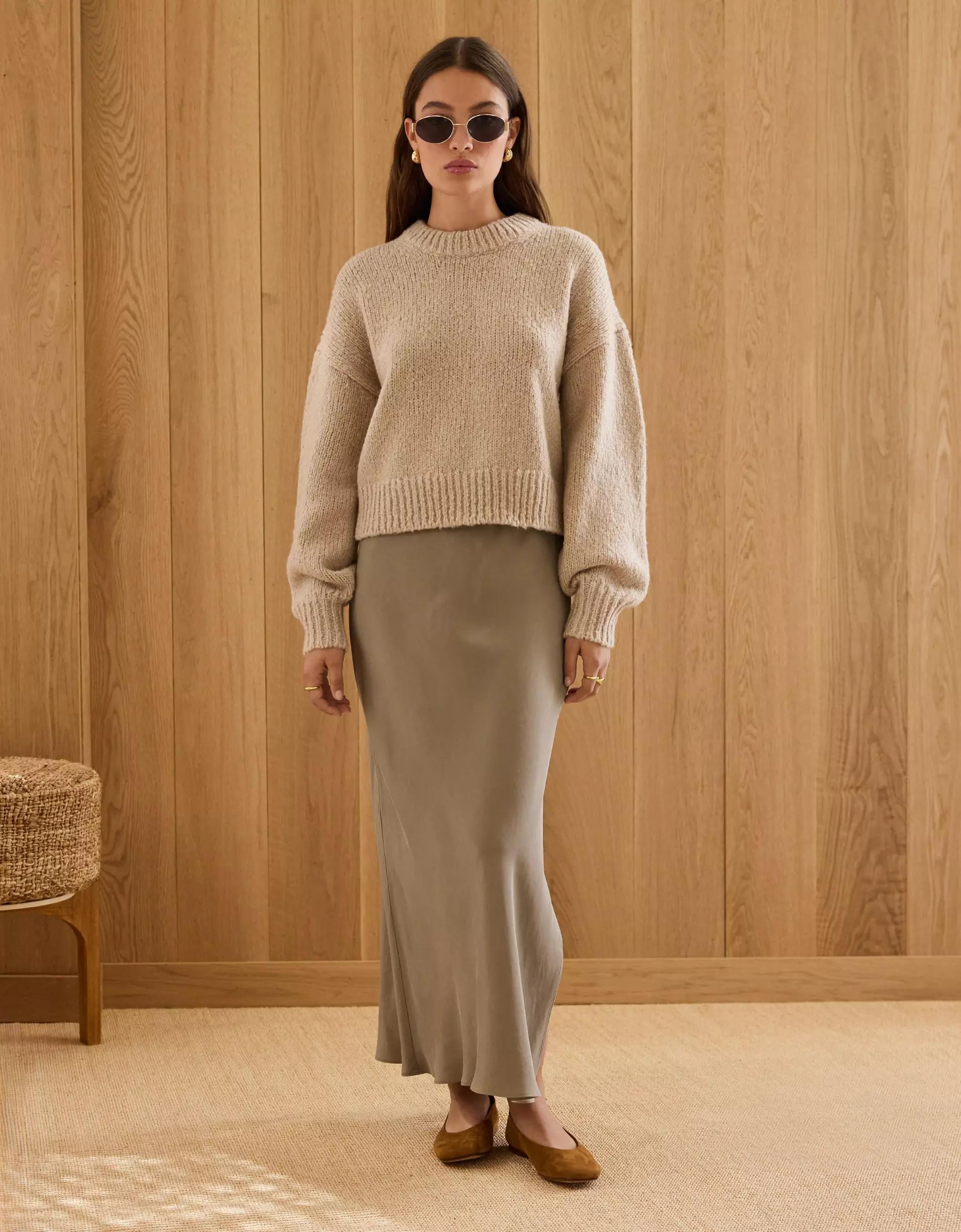 AE77 Premium Cocoon Crew Neck Sweater Product Image