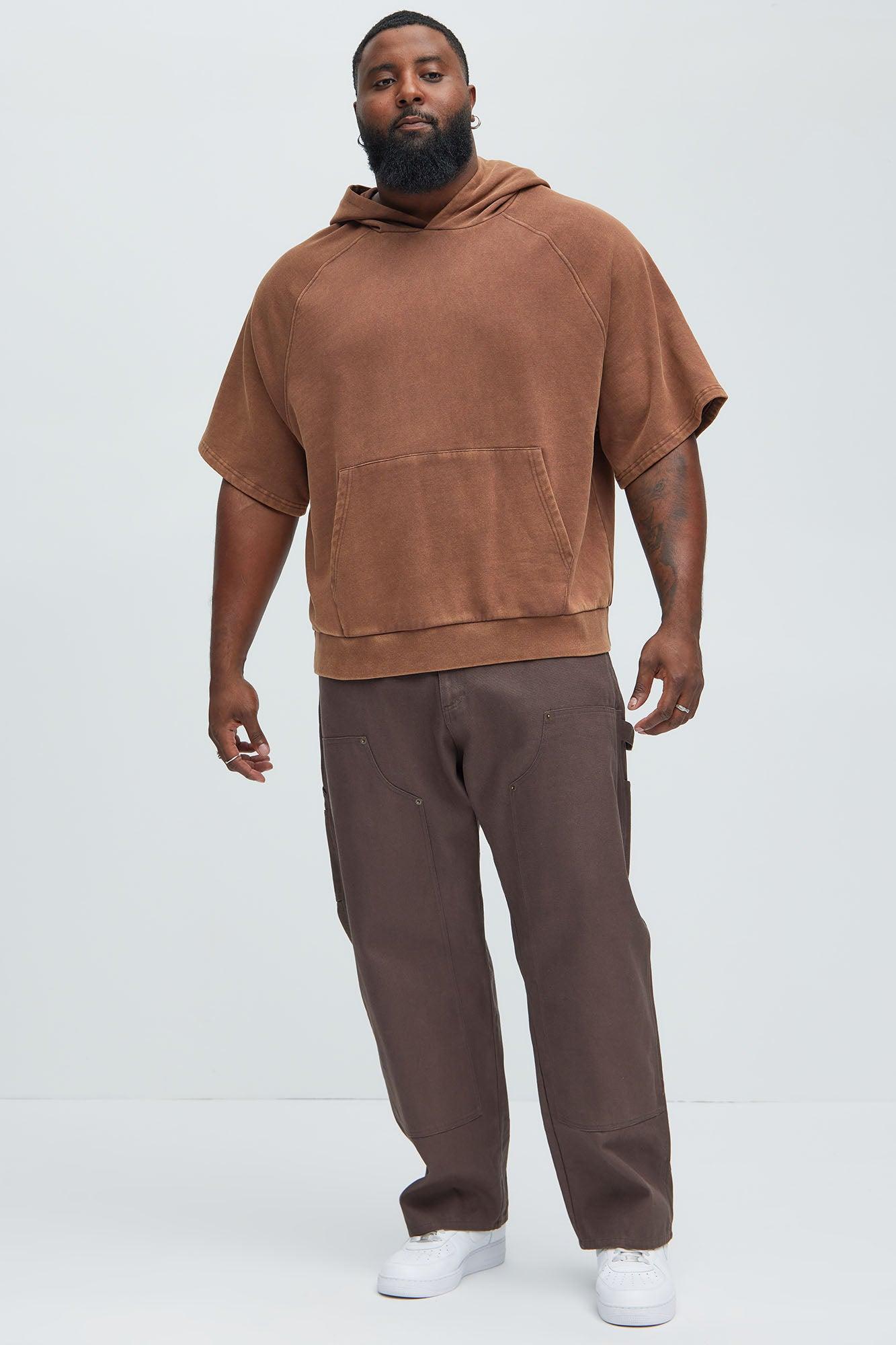 Tyson Short Sleeve Raglan Hoodie - Brown Product Image