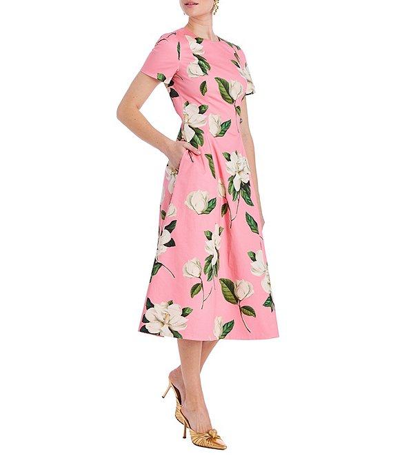 Mestiza New York Lia Floral Print Round Neck Short Sleeve Reversible Midi Dress Product Image