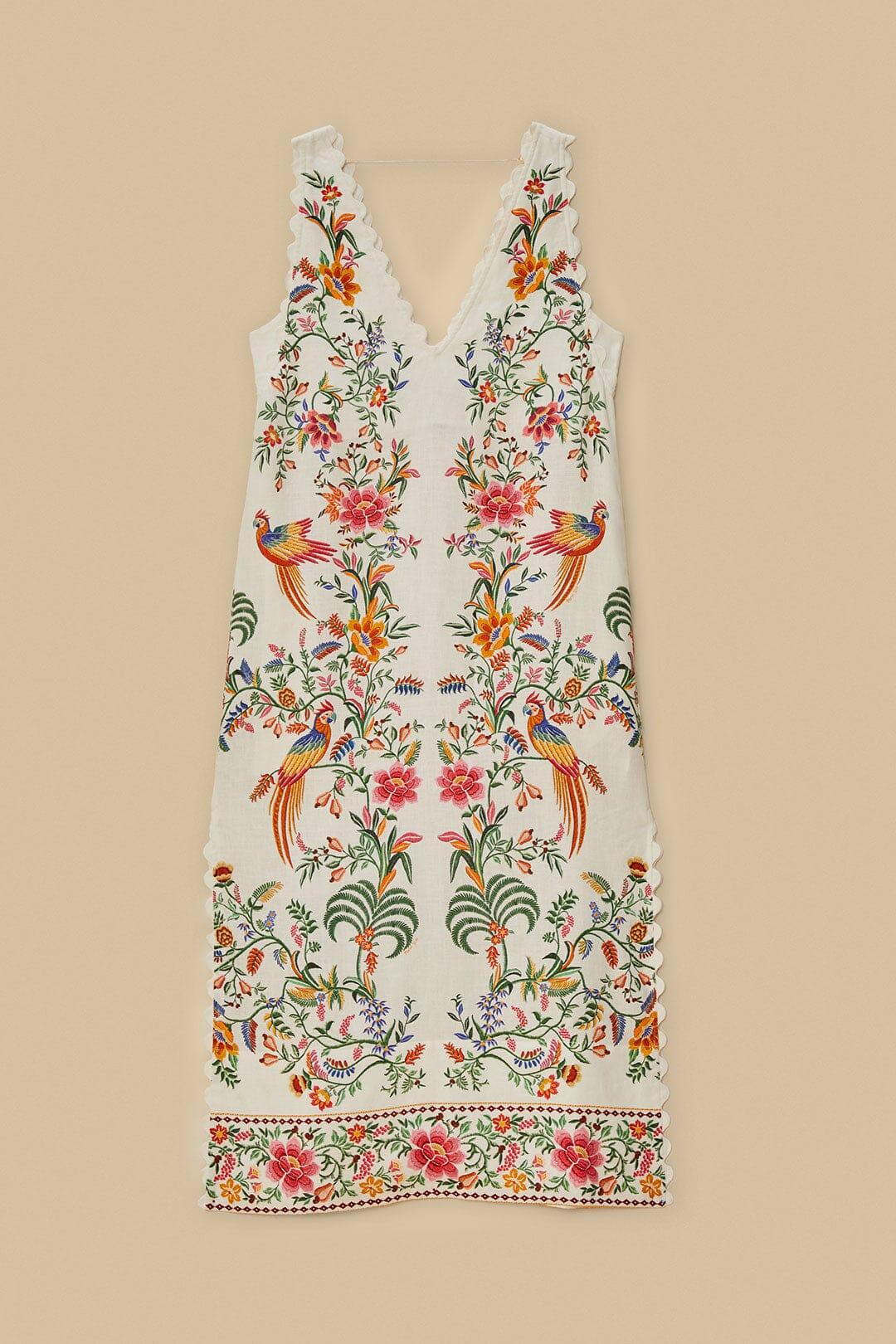 Off-White Delicate Forest Euroflax™ Premium Linen Maxi Dress Product Image