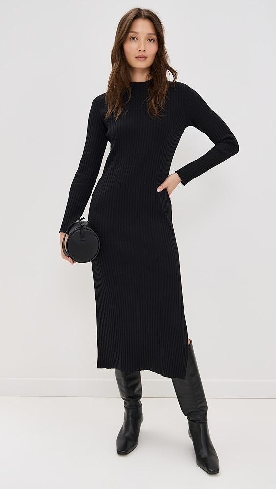 Vince Rib High Crew Neck Dress | Shopbop Product Image