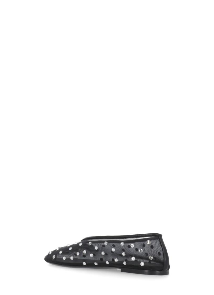 KHAITE Marcy Crystal-embellished Mesh Flats In Black Product Image