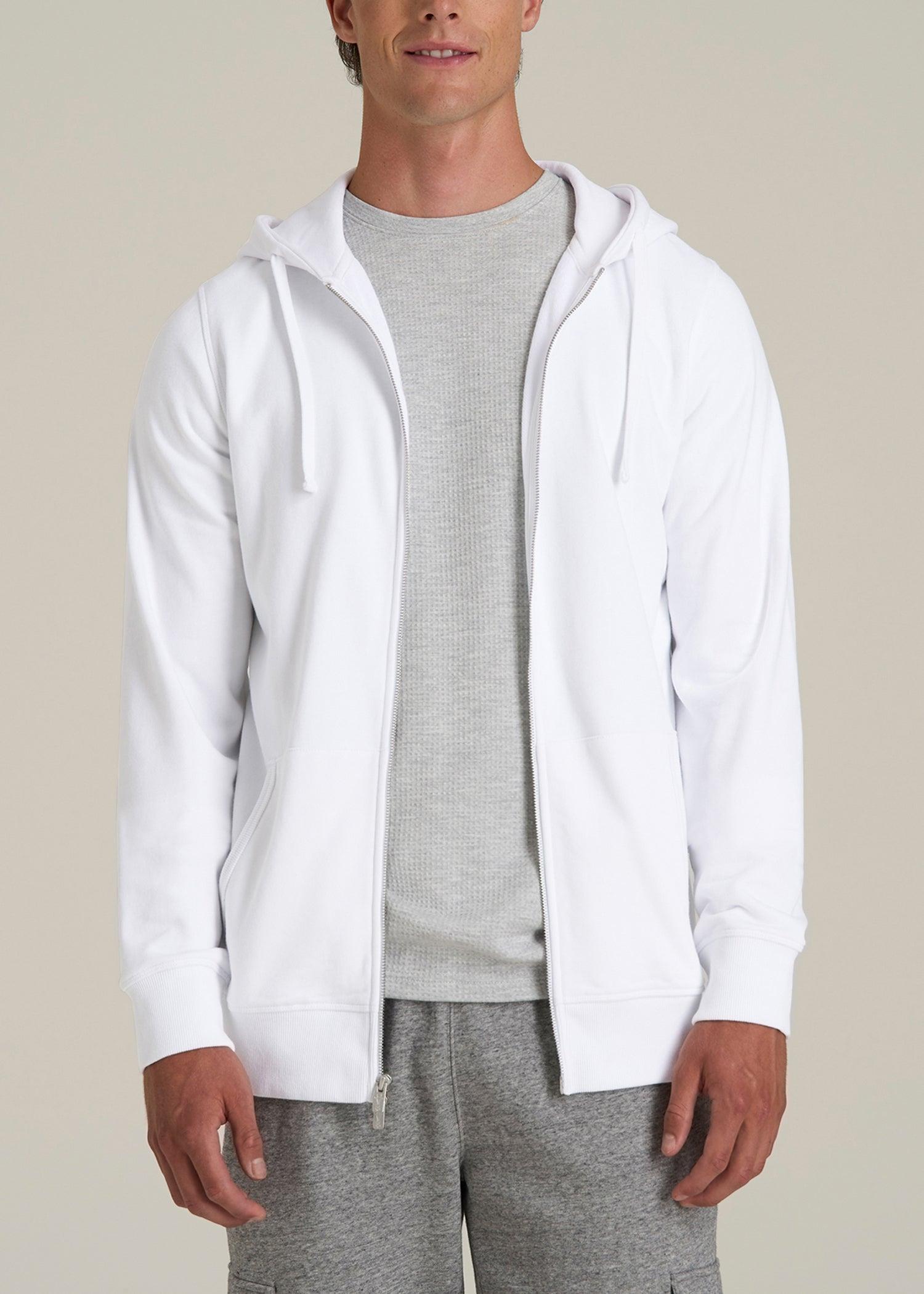 Wearever 2.0 French Terry Full-Zip Hoodie for Tall Men in White Male Product Image