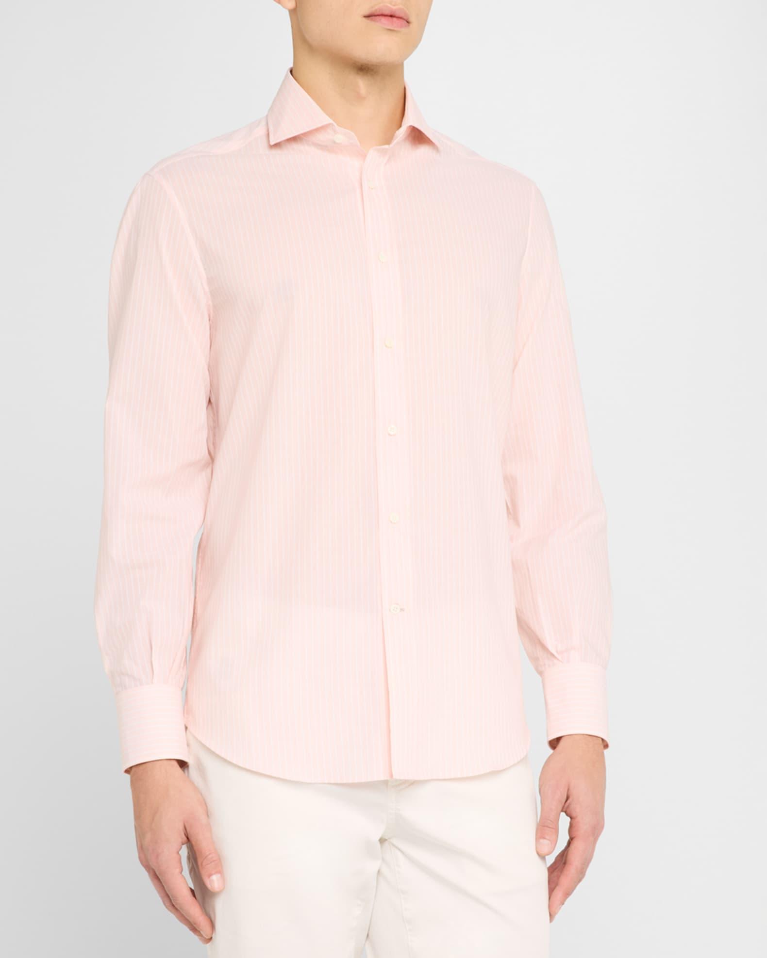 Men's Cotton Chambray Stripe Sport Shirt Product Image