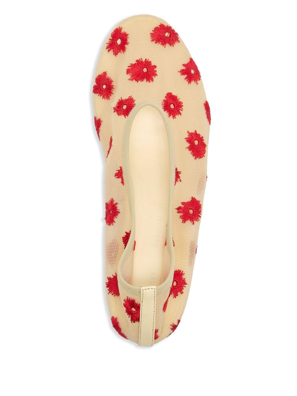 Tee floral-embroidered pumps Product Image