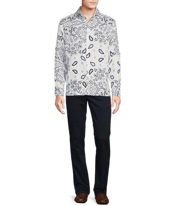 Cremieux Blue Label French Linen Paisley Print Long Sleeve Woven Shirt Product Image