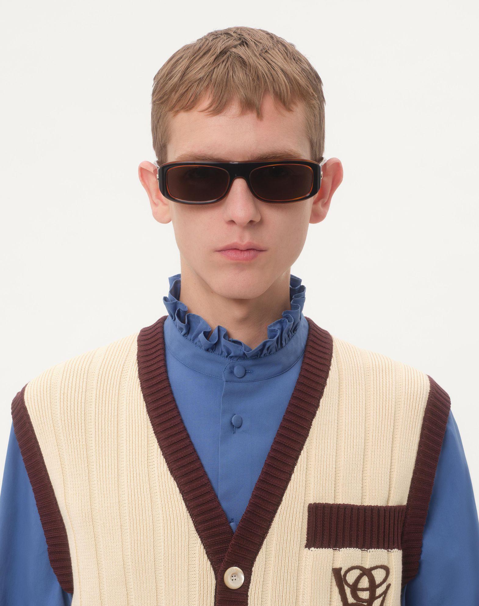 Cotton Poplin Shirt With Plastron And Ruffles Product Image