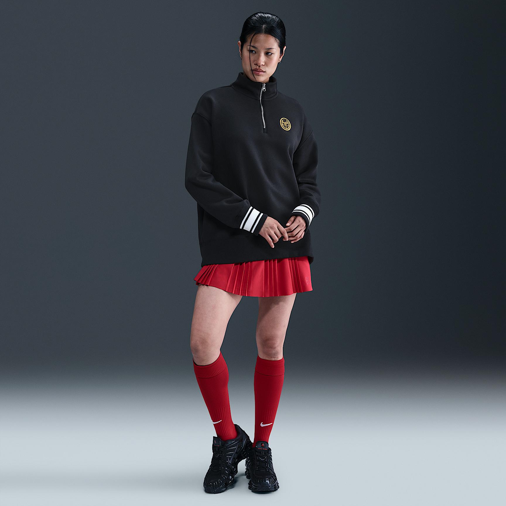 Womens Nike Sportswear Phoenix Fleece Oversized 1/4-Zip Long Sweatshirt | IH7804-323 Product Image