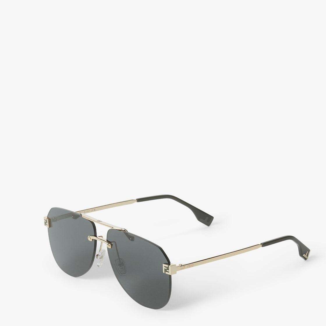 Fendi SkyGold-colored metal sunglasses Product Image