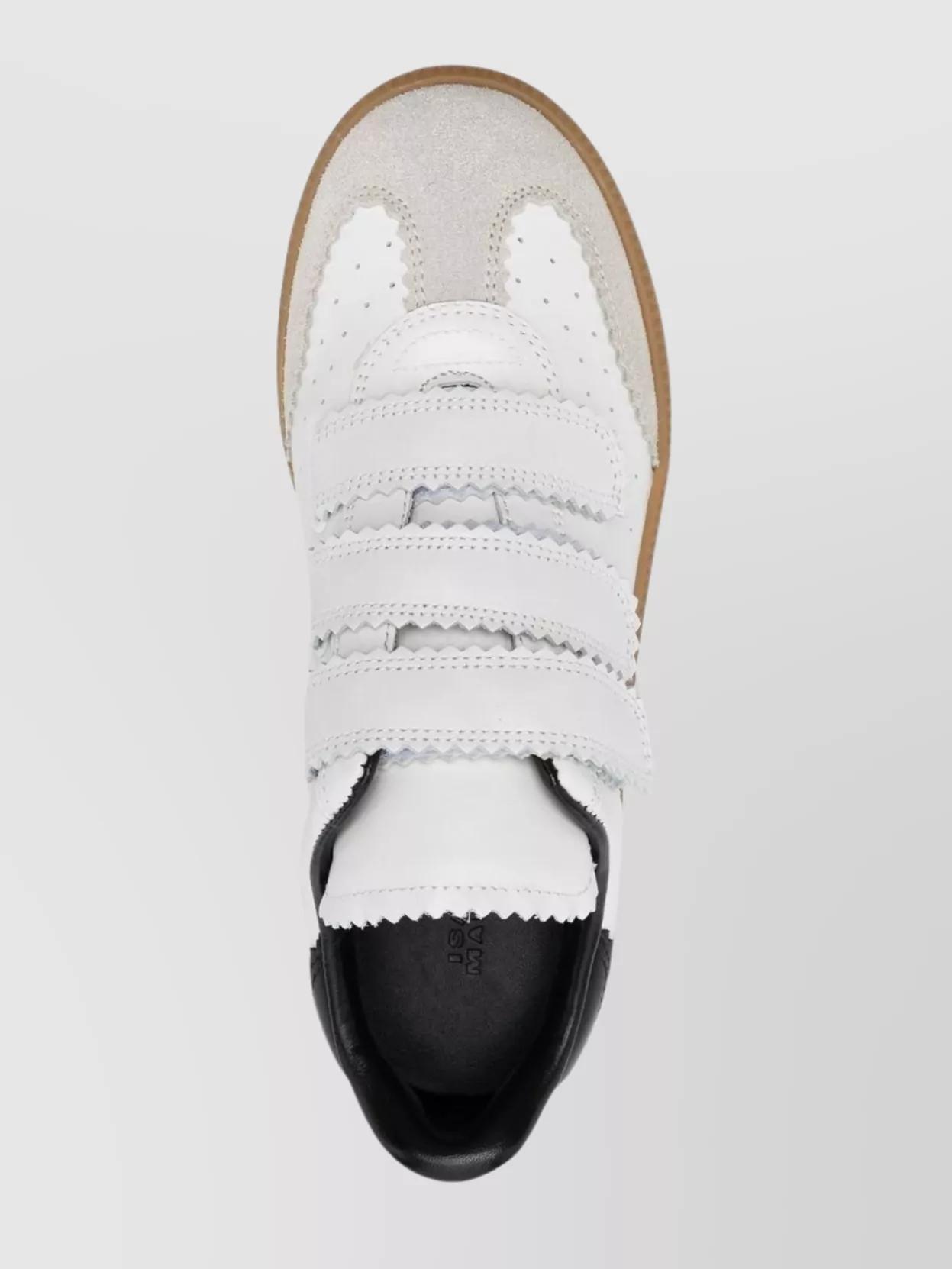 ISABEL MARANT Beth Suede-trimmed Leather Sneakers In White Product Image