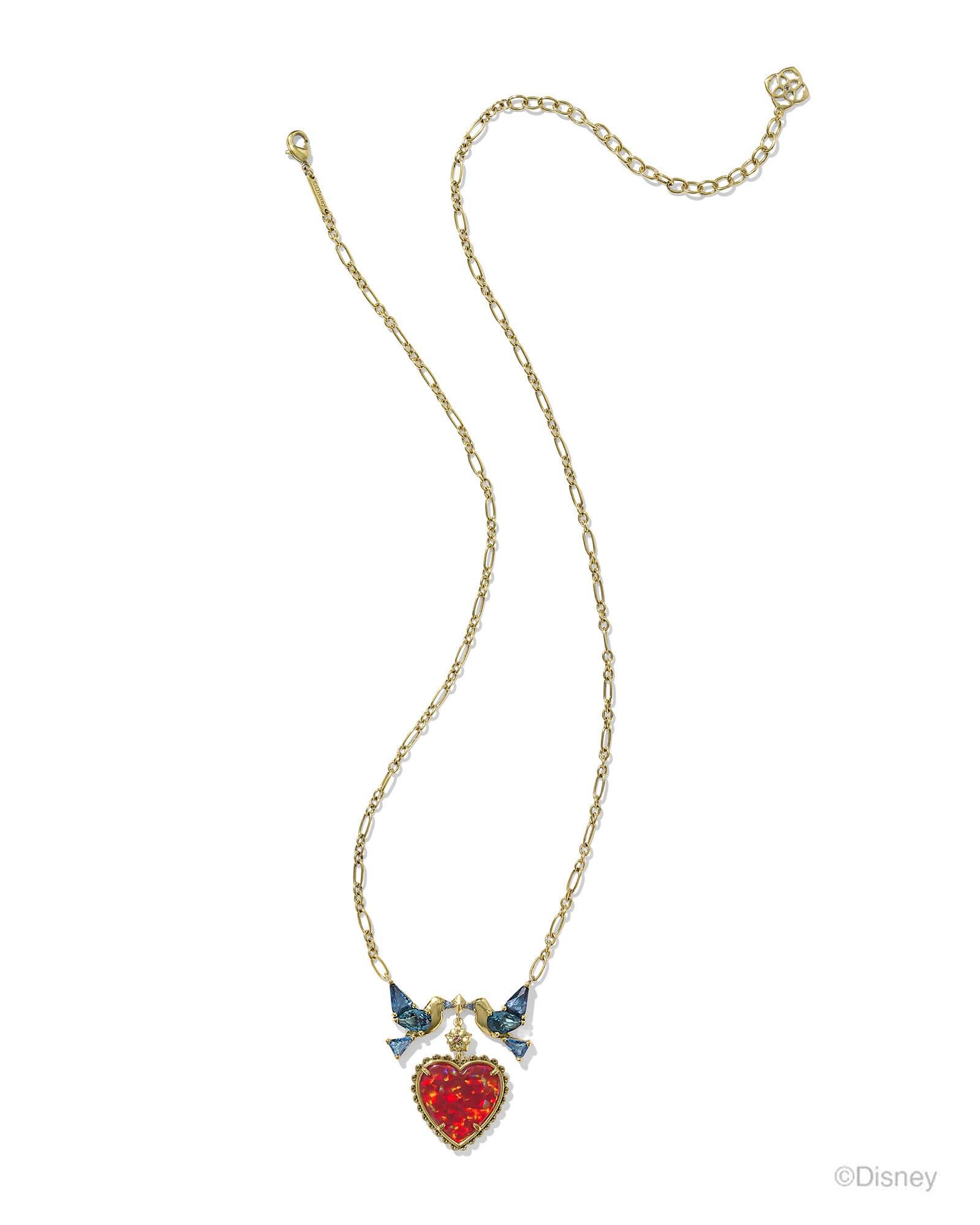 Disney | Kendra Scott Snow White Vintage Gold Heart Statement Necklace in Multi Mix Product Image