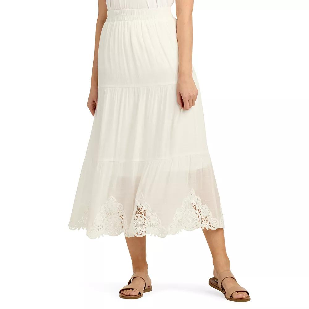 Women's AB Studio Pull-On Tiered Midi Skirt,  Product Image