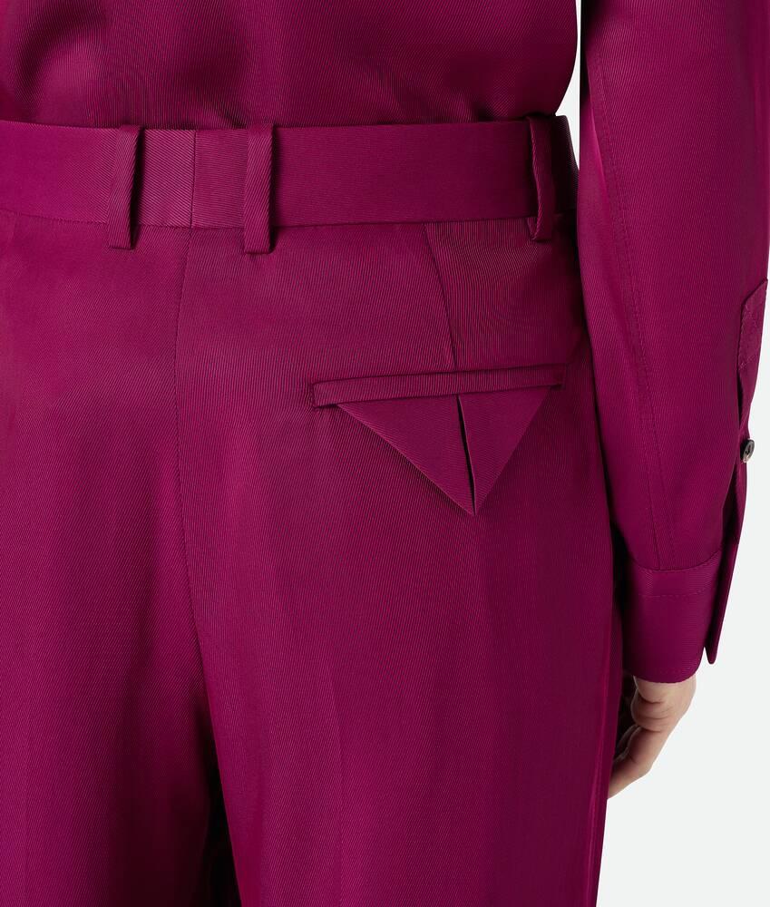 Women's Viscose And Silk Twill Pants in Wildberry Product Image