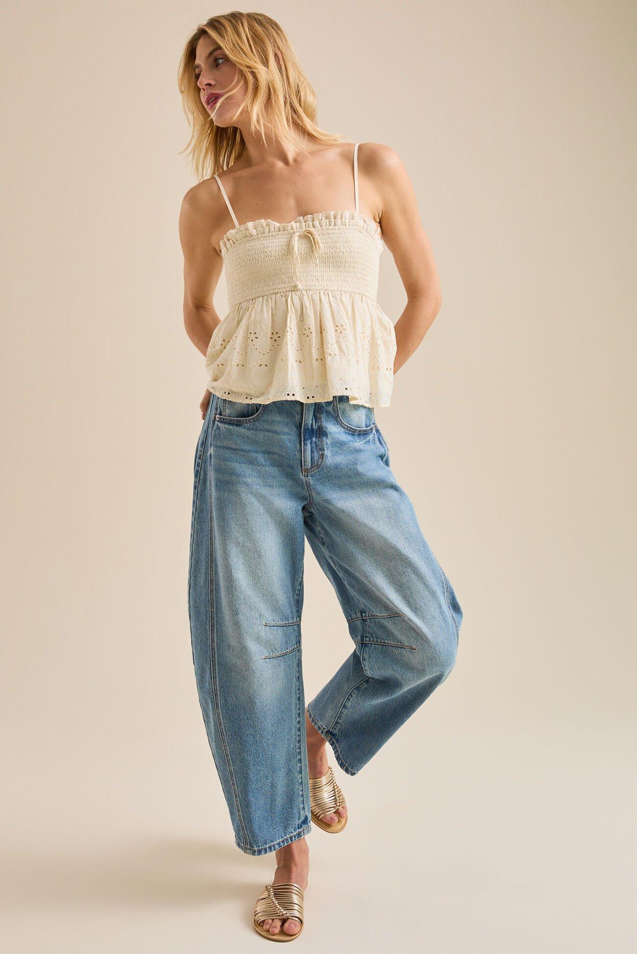 Baily Eyelet Babydoll Top Product Image