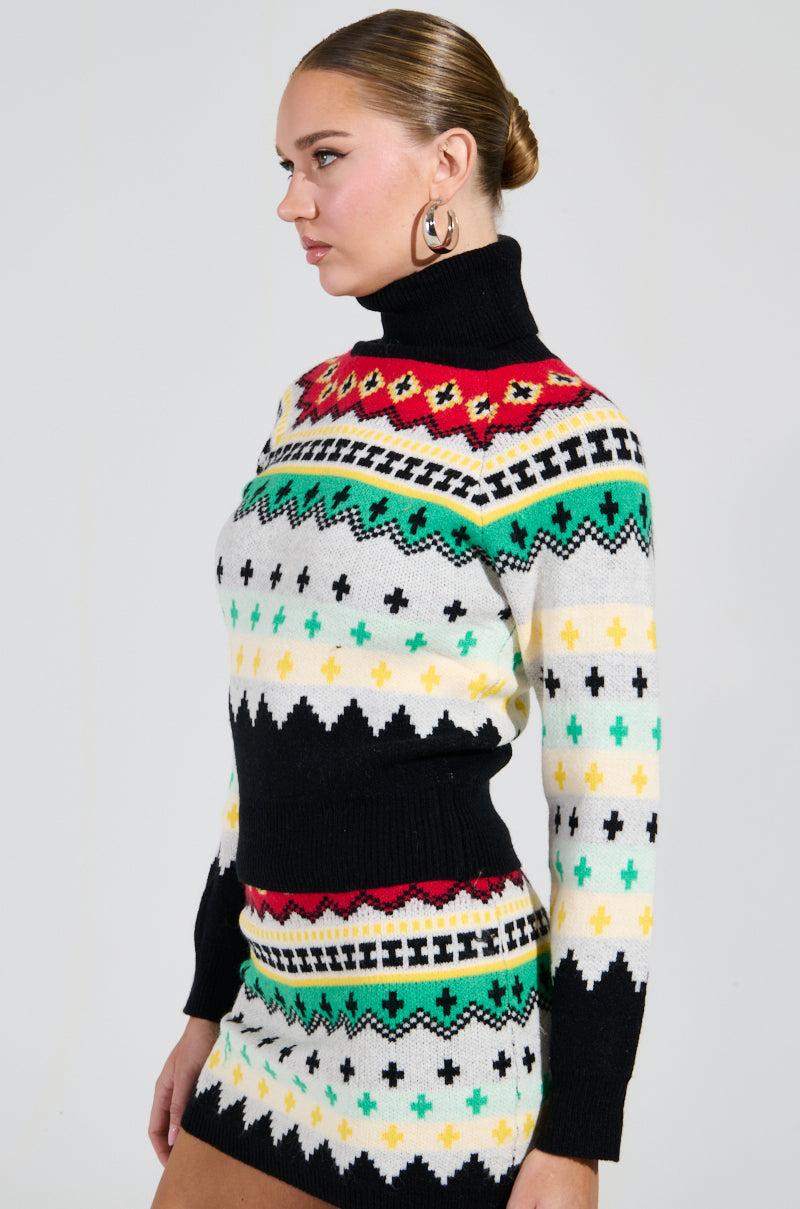 AT THE SLOPES FITTED TURTLENECK SWEATER Product Image