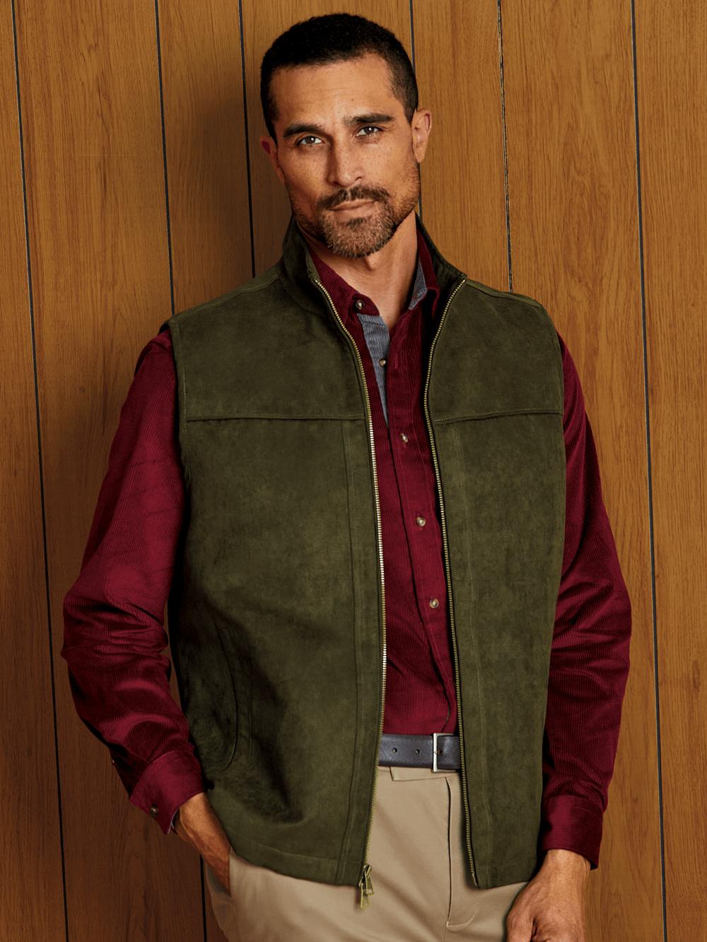 Microsuede Vest - Green Product Image