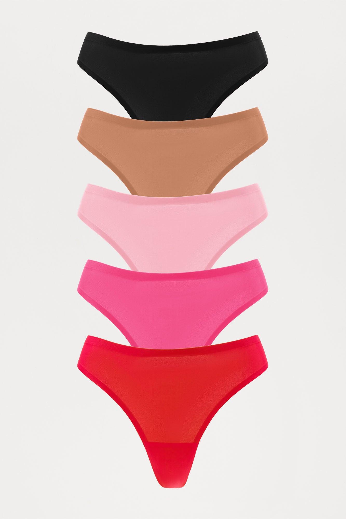 Fashion Nova 5 Pack Thong Gift Box - Pink Product Image