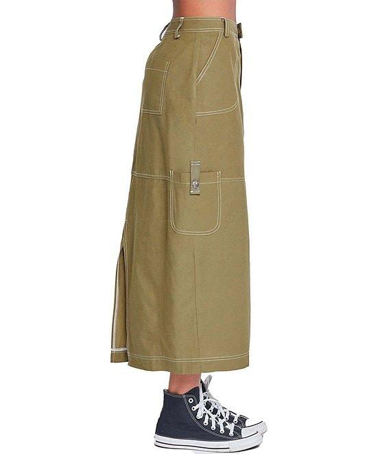 YMI Jeanswear Mid Rise Cargo Maxi Skirt Product Image