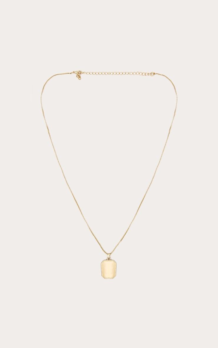 Gold Square Pendant Necklace Product Image