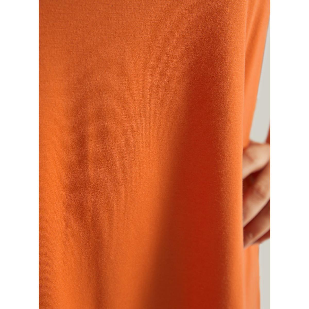 Plus Size Halloween Letter & Animals Crew Neck T-shirt OrangeRed Women Casual Printed Halloween Festival-Halloween T-shirts BloomChic 30/6X Product Image