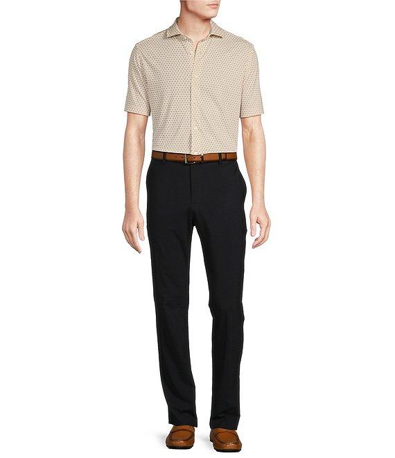 Daniel Cremieux Signature Label Paisley Printed Jersey Jacquard Short Sleeve Coatfront Shirt Product Image